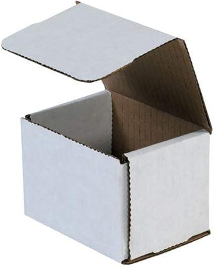 4 cajas de embalaje corrugadas blancas de 3 x 3 pulgadas: Amazon.es: Oficina y papelería