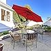 COBANA 9’ Patio Umbrella, Outdoor Table Market Umbrella with Push Button Tilt and Crank, 8 steel ribs, Dark Red