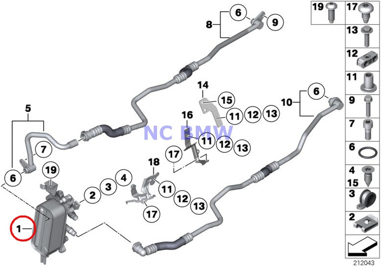 BMW Genuine Transmission Oil Cooler Line Heat Exchanger