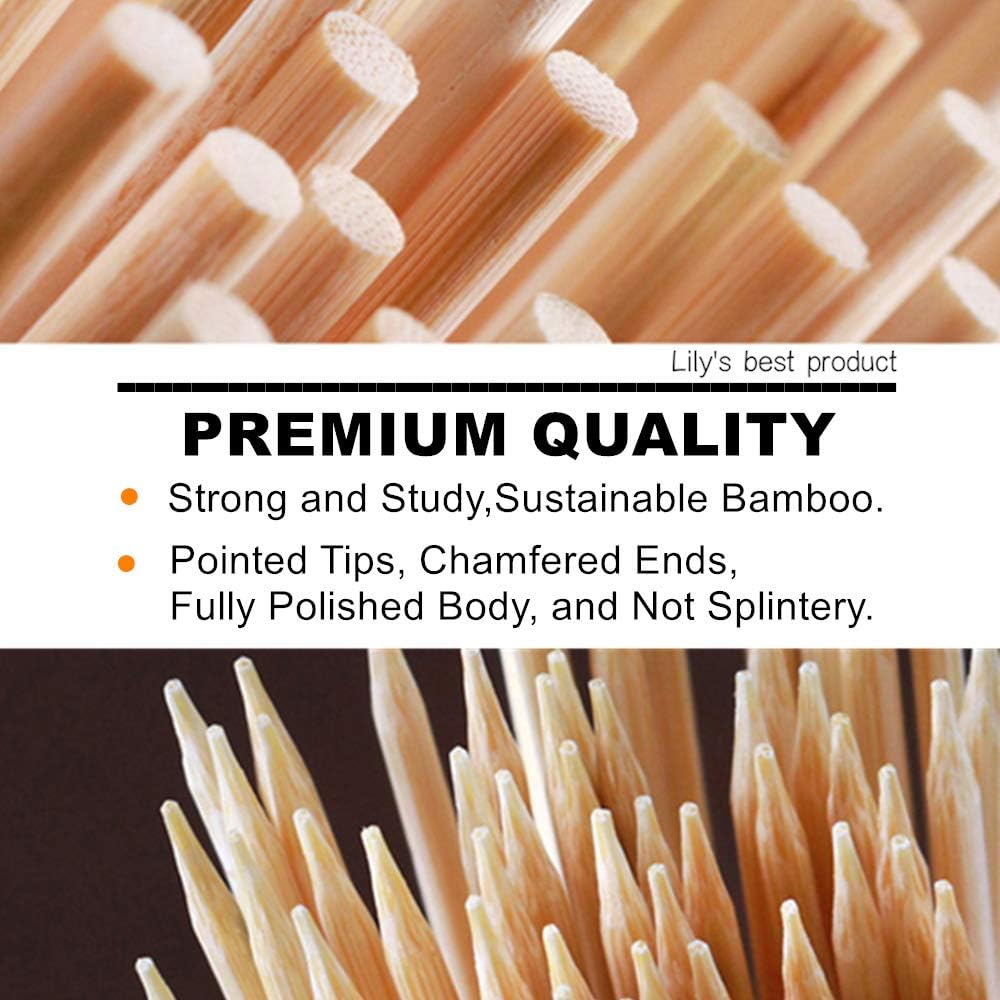 HOPELF 14" Natural Bamboo Skewers Sticks for BBQ，Kabob，Grilling，Barbecue，Kitchen，Roasting，Marshmallows，Plant Stakes，Crafting.Φ=4mm, More Size Choices 6"/8"/10"/12"/16"/30"(100 PCS) : Garden & Outdoor
