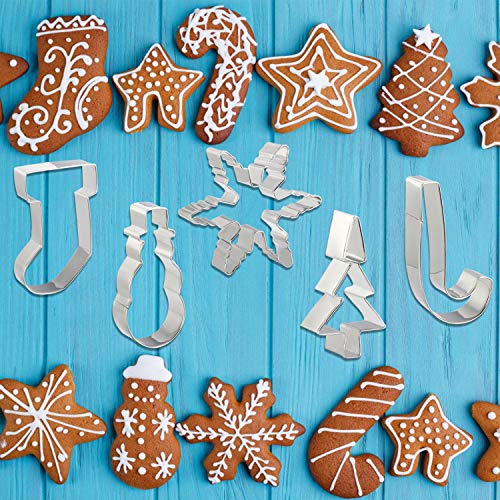 Christmas Cookie Cutters , RUCKAE 11-Piece Holiday Cookie Cutters Set, Christmas Tree, Christmas Socks,Snowman,Snowflake,etc,Cookies Molds for DIY Baking Cake Craft Pastry Bakeware Decoration