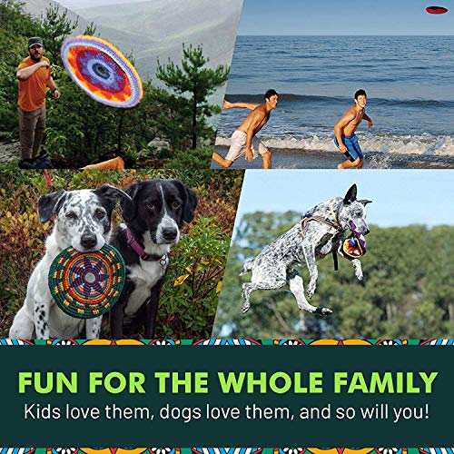 Pocket Disc Flying Disc - Crocheted Foldable Frisbee Toy Perfect for Both Kids and Adults - Supports Guatemalan Fair Trade - Fleur Royale, Indoor