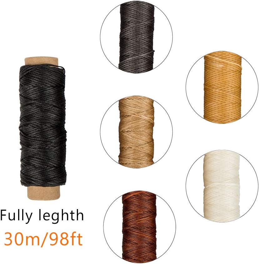 Set of 16 Bookbinding Tools, findTop Bone Folder Creaser Waxed Linen Thread Wood Handle Awl Large-Eye Needles for Handmade DIY Bookbinding Crafts and Sewing Supplies