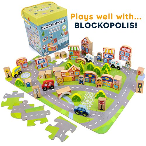 image for Blocktown Little Wooden People Play Set, 22 Pieces Including Character