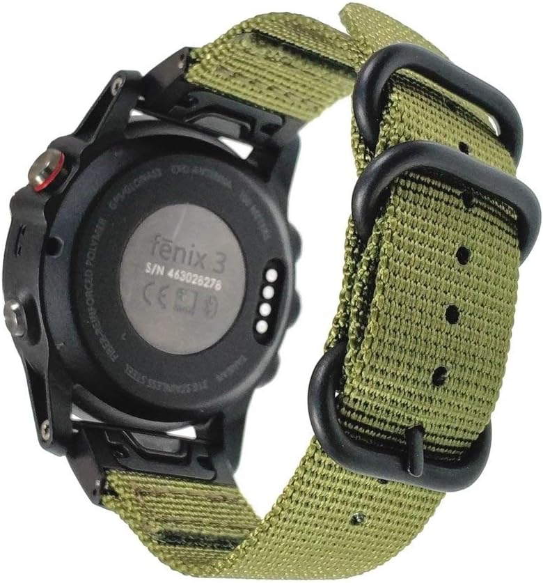 Fenix 3/Fenix 3 HR Watch Band,YOOSIDE 26mm Nylon NOTA Durable Watch Band Strap for Garmin Fenix 5X /5X Plus/Fenix 3/Quatix 3/Tactix Bravo/Descent Mk1 (Green)