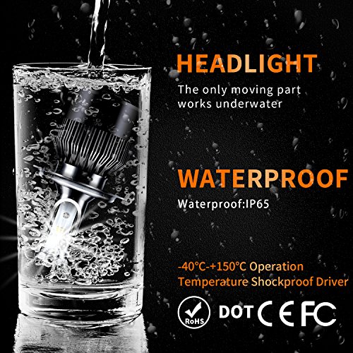 H4 LED Headlight Bulb - 6400 Lumen Extremely Bright 60w White 6500K Beam Bulbs Waterproof All-in-One Conversion Kit H4(9003) 2pcs with 2 Year Warranty by Ravmix - Thumbnail 4