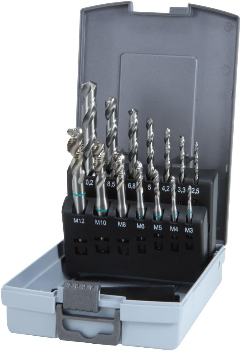 Ruko HSS Machine Tap Set in Plastic Case, Bright Finish, 14 Pieces, R245049RO