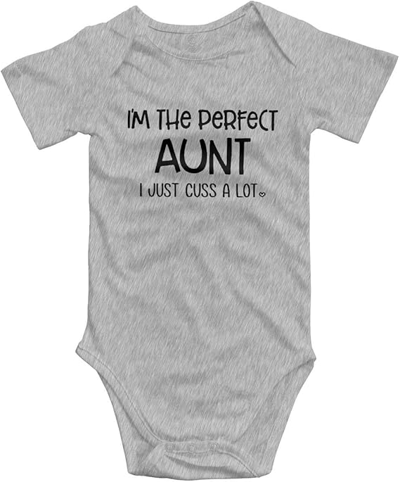 Amazon Co Jp グレー私の叔母は私が彼女のように完璧だと言います 面白いかわいい幼児クリーパー ワンピースのベビーボディスーツ 服 ファッション小物