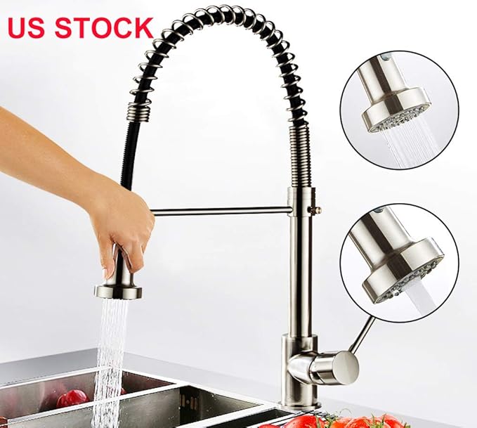 Tenozek Kitchen Faucet With Sprayer Sink Faucet Stainless Steel Single