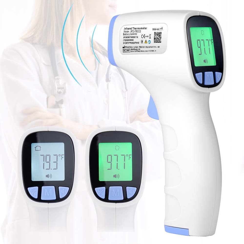 Forehead Thermometer for Adults, Lucky Sox Digital Infrared Thermometer with Large Digital Screen, Instant Accurate Reading & Memory Function, for Babies, Children, The Elderly & Objects Surface Use