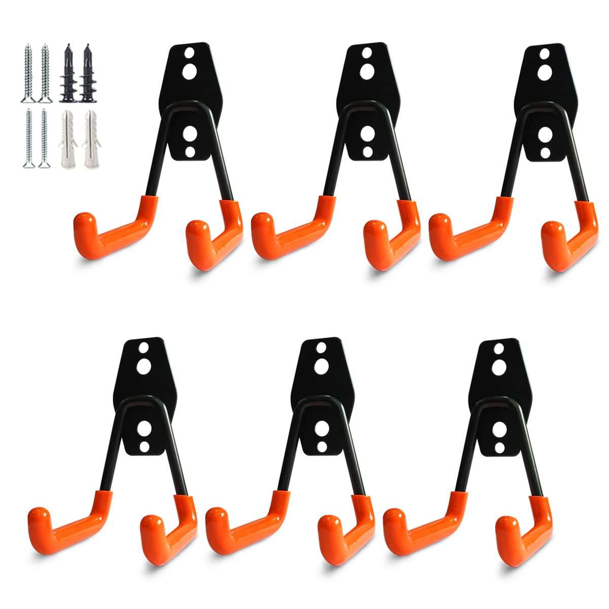 PYBTOOL Heavy Duty Garage Storage Utility Hooks - Steel Wall Mount Hanging Hooks Organizer