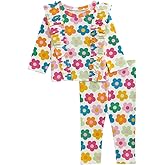 Mud Pie baby-girls Mud Pie Kids Flower Print Two Piece Set