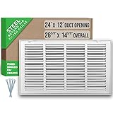 Handua 24"W x 12"H [Duct Opening Size] Steel Return