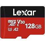 Lexar E-Series Plus 128GB Micro SD Card, microSDXC UHS-I Flash Memory Card with Adapter, 160MB/s, C10, U3, A2, V30, Full HD,