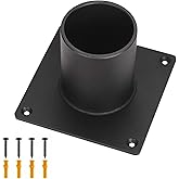 YZZHAJ Outdoor Post Light Base Heavy Duty Pier Mount Adapter for 3" Post Light Fixtures Surface Mount Post Matte Black (1 PCS
