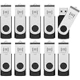 10 X MOSDART 16GB Bulk USB 2.0 Flash Drives Swivel Thumb Drives Zip Drive Memory Stick with Led Indicator,10 Pack Black