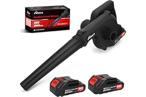 Leaf Blower Cordless, 24V Electric Cordless Leaf Blower with Charger and 2 x 4.0Ah Battery, 2-in-1 Handle Electric Blower and