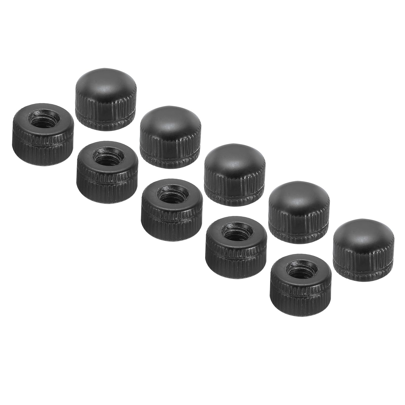 PATIKIL M6x11x14 Cap Nut, 15 Pcs Acorn Nut Screw Knob Cap Insert Bolt Cover Female Thread Knurled Decorative Hardware Fittings Light Fixtures, Black