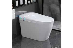 LONIKO Auto Open/Close Lid Smart Toilet Bidet with Built-in Tank, Auto Flush & Wash, Elongated Heated Seat, Adjustable Water Temperature, and LED Light (1.28GPF)