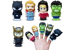 JOYDAY Finger Puppets, 5 Pcs Superhero Figures Finger Puppets Toys Set, Cute Bath Party Favors Easter Eggs Pinata Goodie Bag Fillers for Kids Girls Boys New