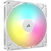 CORSAIR RS140 ARGB 140mm PWM Fan – Daisy-Chain Connection – Low-Noise – Magnetic Dome Bearing – Single Pack – White