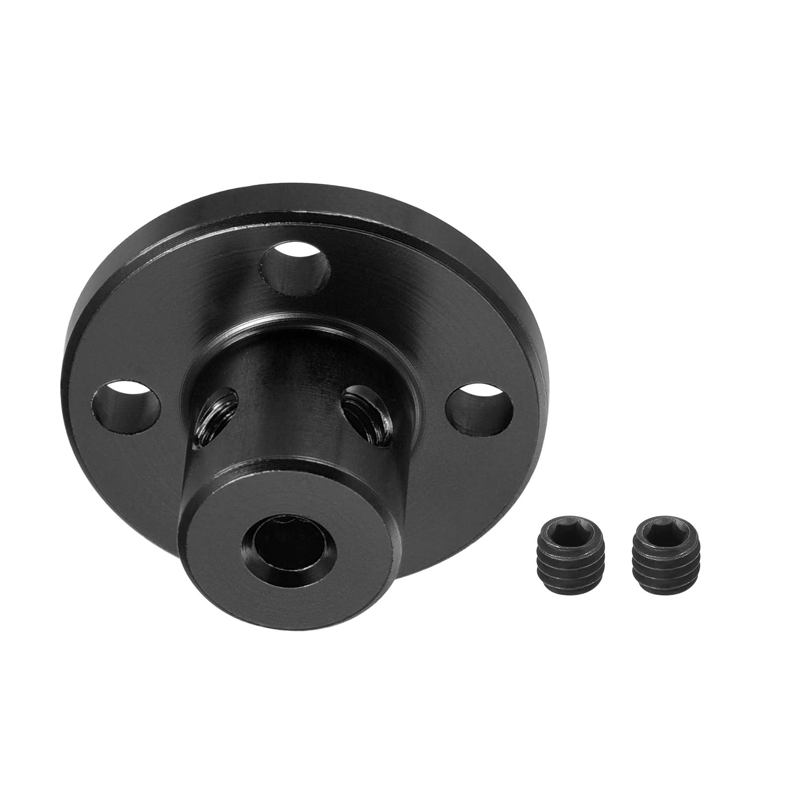 DMiotech 4mm Inner Dia H13xD10 Flange Coupling Connector Rigid Guide Shaft Support Coupler Shaft Coupling with Screws for DIY RC Model Motors Black