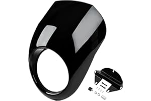 AILMOTO Motorcycle Front Fairing Headlight Front Cowl Compatible for Harley Davidson Sportster Dyna XL/FX with 39mm Narrow Glide Forks 1973-2024, Glossy Black