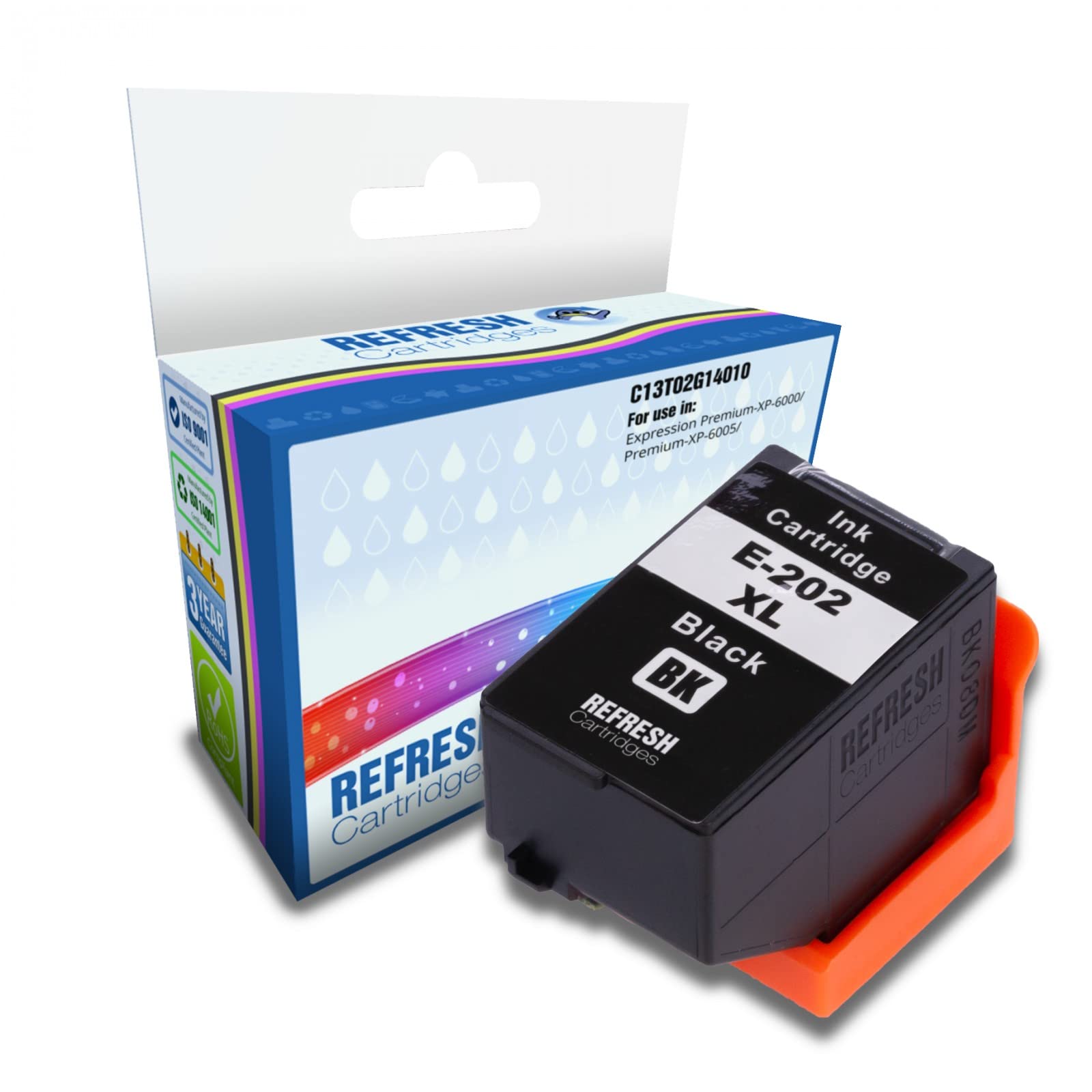 Refresh Cartridges Remanufactured Ink Cartridge Replacement for Epson 202XL (Black)