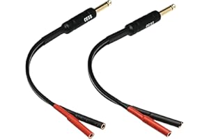 CNCESS CESS-093 Dual Banana Jack to 6.35mm 1/4 Inch TS Male Plug Adapter Cable for Speaker Cables