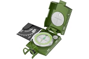 Queuerpt Precision Professional Military Compass, Map Operation, Scale, Ranging, Waterproof and Wear-Resistant, Suitable for Geological Exploration, Field Hunting, Outdoor Travelling.