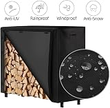 AMAGABELI Firewood Log Holder Cover 48"x24"x42" Waterproof 600D view 3
