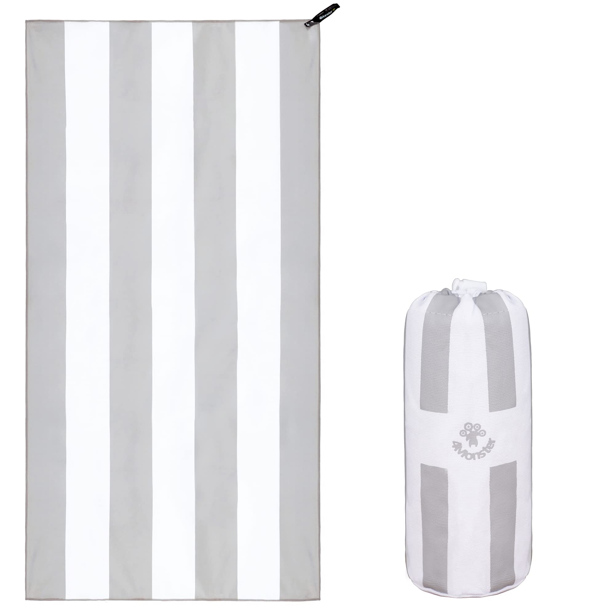 4Monster Microfiber Beach Towel with carry bag Sand Proof Travel Towel Quick Dry Lightweight Towel for Hiking Yoga Gym Sports Swimming Camping Fitness Bath — image 1