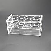 1 Pcs Clear Acrylic Test Tube Rack, 8 Wells for 50mL Tubes, 30mm Diameter | for 50mL Centrifuge Tubes, Perfume Vials, Makeup Tubes, Ink Samples, Lab Bench Storage, and Vanity Display