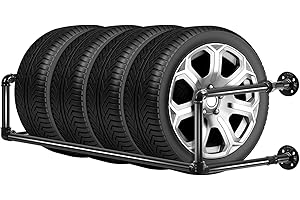 Tire Rack Wall Mount, 51'' Length Heavy-Duty Metal Iron Tire Storage Rack with Large Weight Capacity, With Powder Coated Wear