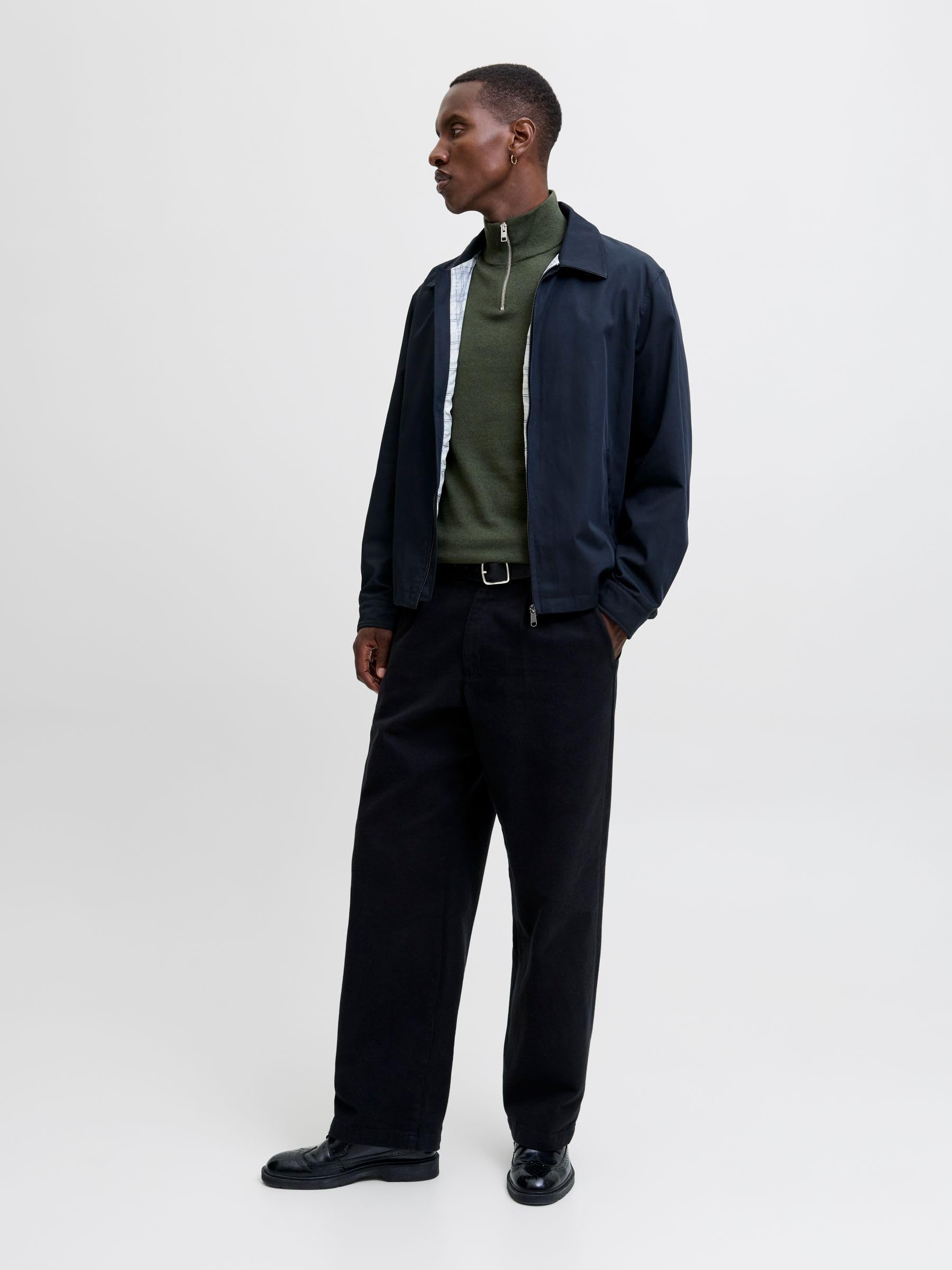 JACK & JONES Male Strickjacke mit Viertelreißverschluss Einfarbig Strickjacke mit Viertelreißverschluss 4