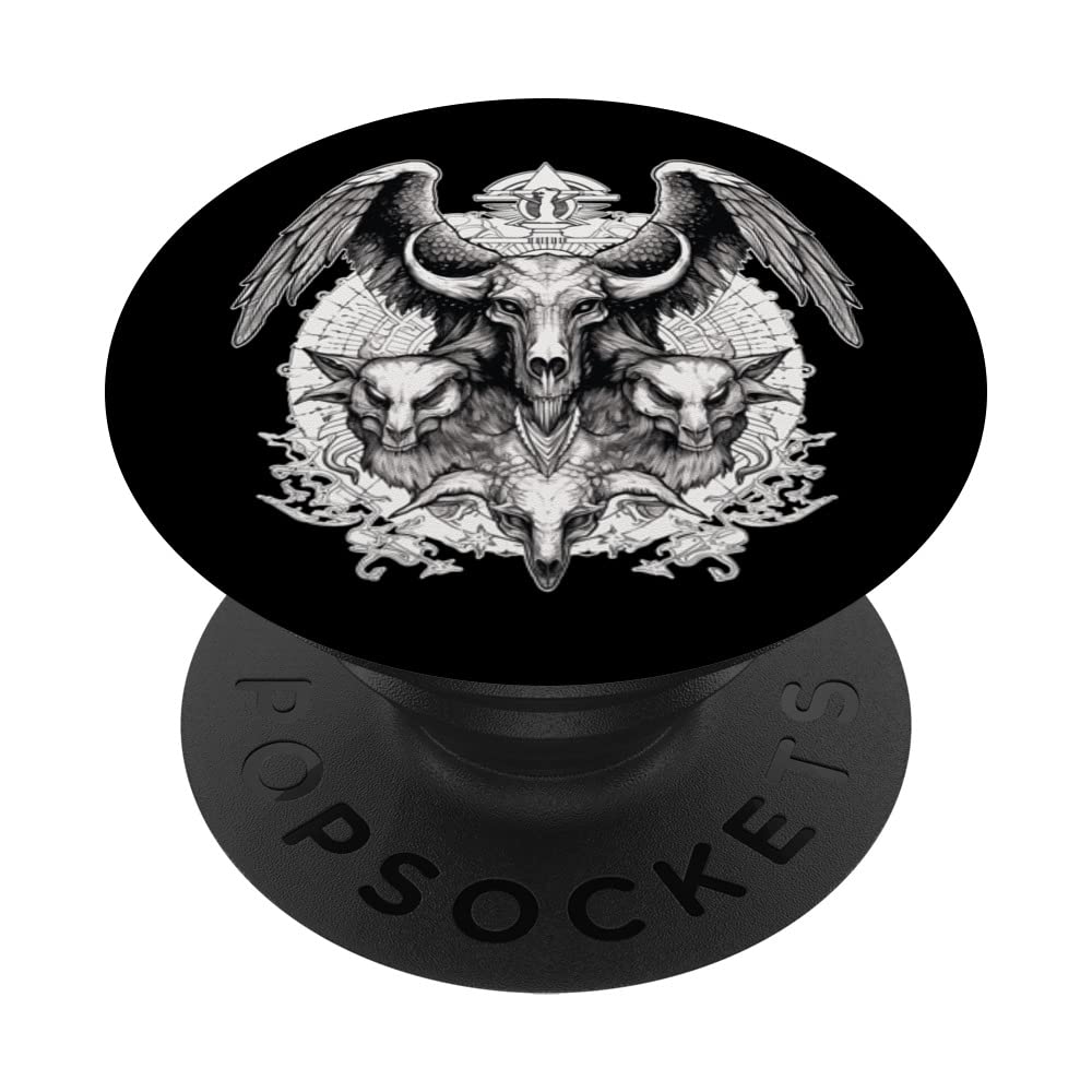 Creepy Demon Skull Occult Horror Gothic Wicca PopSockets Swappable PopGrip