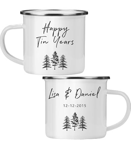 Personalised Enamel Mug - Metal Tin Camping Cup For Tea, Coffee & Outdoor Festivals (Made In UK) 3 thumbnail image