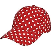 Red Polka Dots Baseball Cap Women's Men's Cute Polka Dots Hats Caps Adjustable Snapback Hat