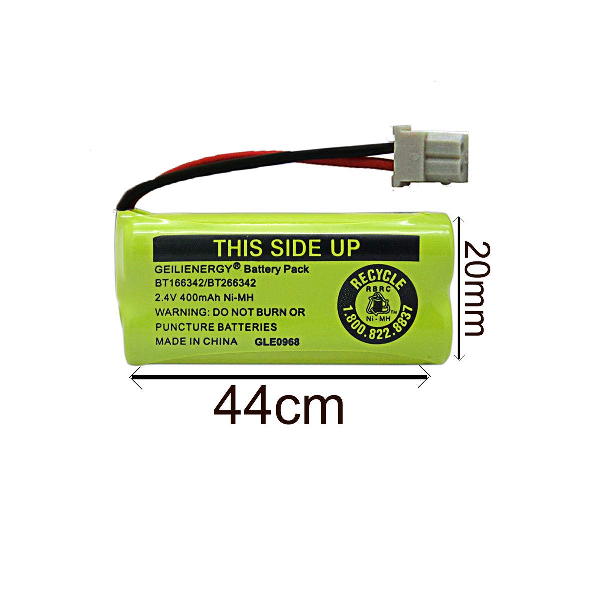 GEILIENERGY NiMH 2.4V 400mAh Battery Compatible with BT-166342 BT-266342 BT-162342 BT-262342 BT183342 BT-183342 Sanik 2SN-AAA40H-S-X2 CS6719-2 Cordless Phone (Pack of 3)