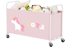 GRANNY SAYS Toy Chest with Wheels, 135L Extra Large Toy Storage Organizer, Metal Storage Box for Kids Toys, Toddlers Toy Bin 