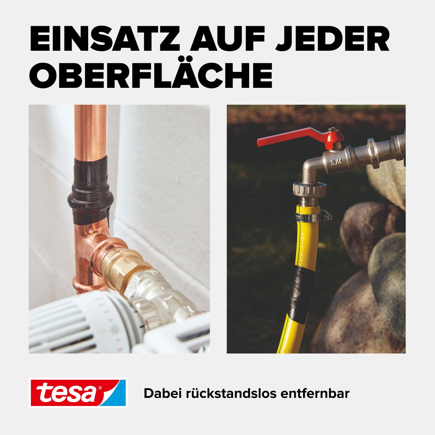 tesa extra Power Extreme Repair Reparaturband - Selbstverschweißendes Reparaturband aus Silikon zum Isolieren und Abdichten - 2,5 m - Transparent 4