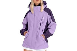 Rain Jackets for Women Loose Fit Waterproof Lightweight Rain Coat for Hiking Travel Windbreaker with Hood Trench Coat