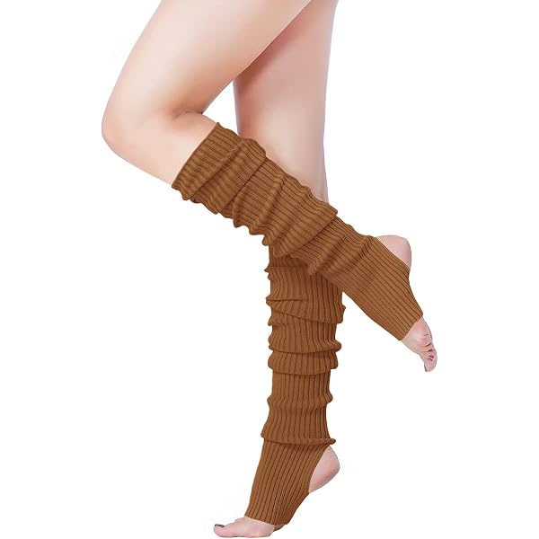 LissKiss Cream & Black Stripes Dance/Ballet Leg Warmers - Beige Scaldamuscoli Taglia Unica (75 Cm - 8