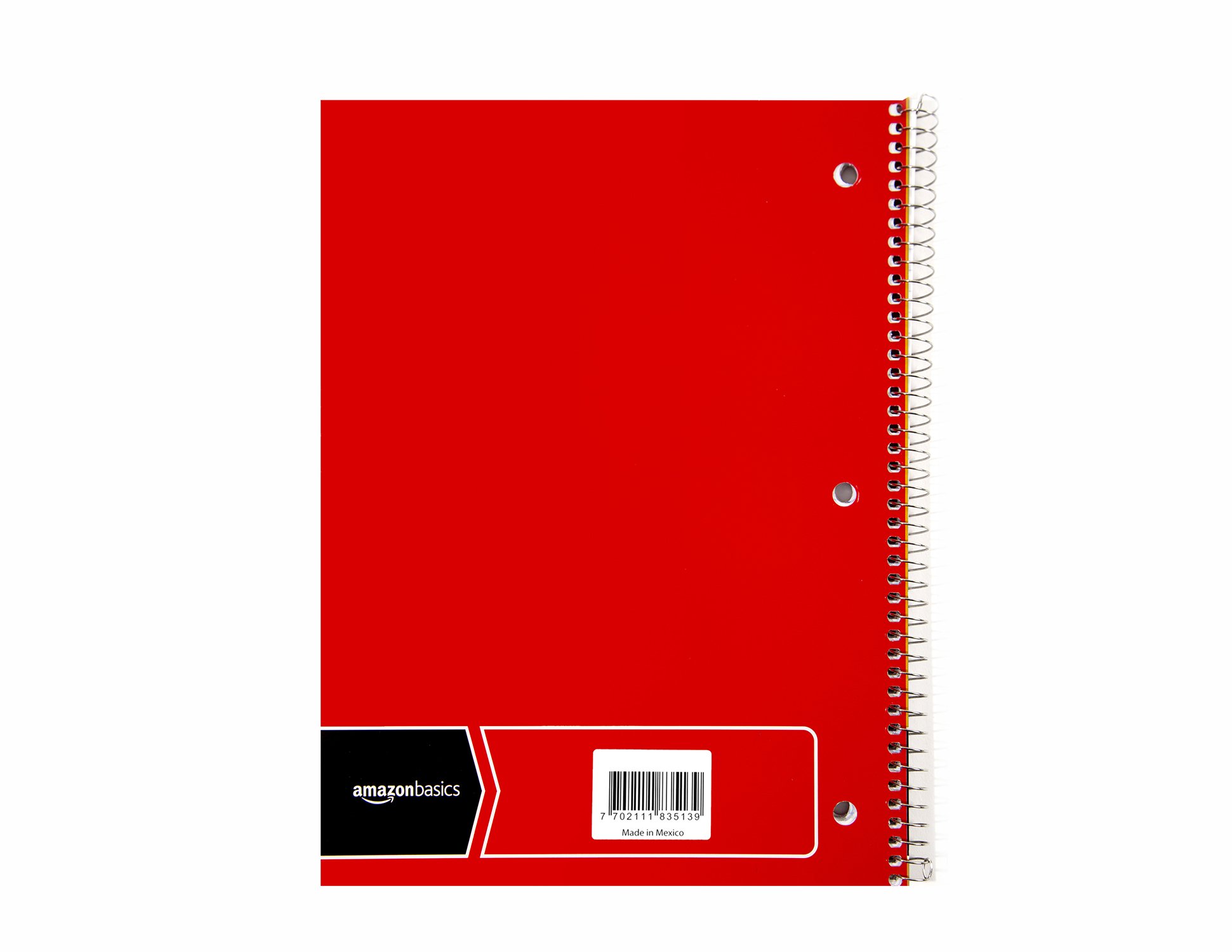 Amazon Basics Wide Ruled Wirebound Spiral Notebook, 70Sheet, 5 Pack