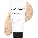 MARLOWE. No. 122 Facial Scrub 6 oz, Gentle Face Exfoliator with Apricot Seed Powder & Pumice, Cleanses & Smooths, Fresh Pine & Agarwood Scent