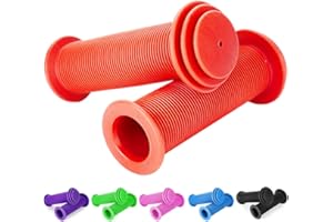 KUTRICK Kids Bike Grips - 105mm Bicycle Handlebar Grips With Mushroom Pattern for Bikes, Balance Bikes, and Kick Scooters