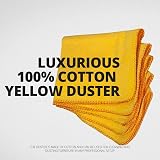 Milosc Pack of 4 Jumbo Yellow Duster 100% Cotton Cleaning Cloth 35 x 45 cm view 4
