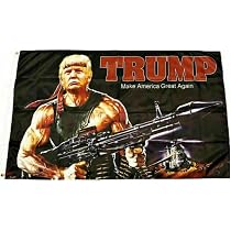 Bandiera Trump 2024 Rambo - Double Face 12x18 Pollici - Tessuto 100D Con Occhielli