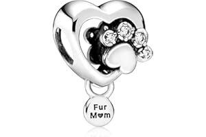 MSPOVOF Mom Heart Family Charms Bead for Bracelets and Necklaces 925 Sterling Silver For Women Jewelry Present