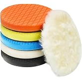 Autolock 6" Buffing Polishing Pads, 6Pcs 165mm Face for 6Inch Backing Plate | Compound Buffing Sponge and Woolen Pads Cutting Polishing Pad Kit for Car Buffer Polisher, Polishing and Waxing